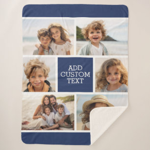 Manta Sherpa Crear su propio Collage de fotos - 6 fotos Monogra