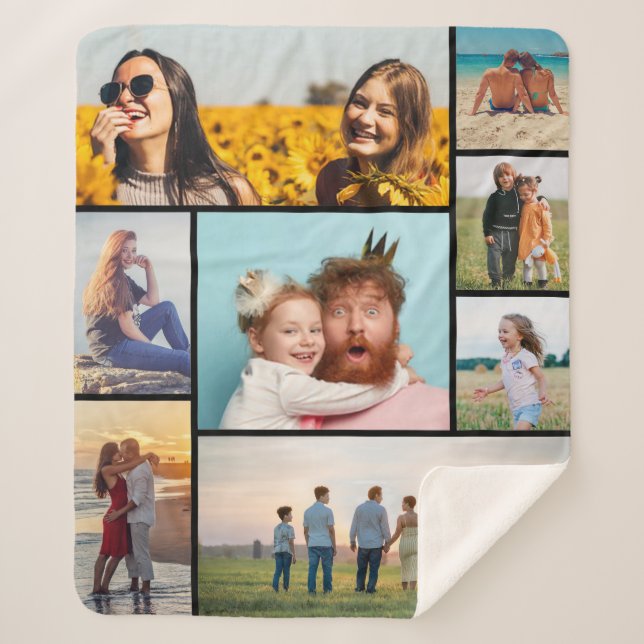 Manta Sherpa Crear su propio Collage de fotos 8 (Anverso)