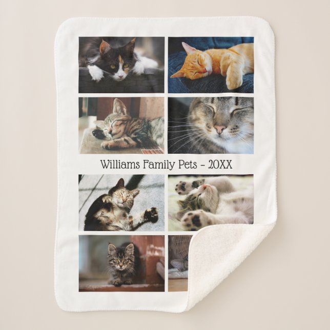 Manta Sherpa Crear su propio Collage de fotos 8 con el nombre e (Anverso)