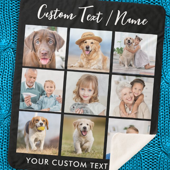 Manta Sherpa Crear su propio Collage de fotos 9 personalizado (Subido por el creador)