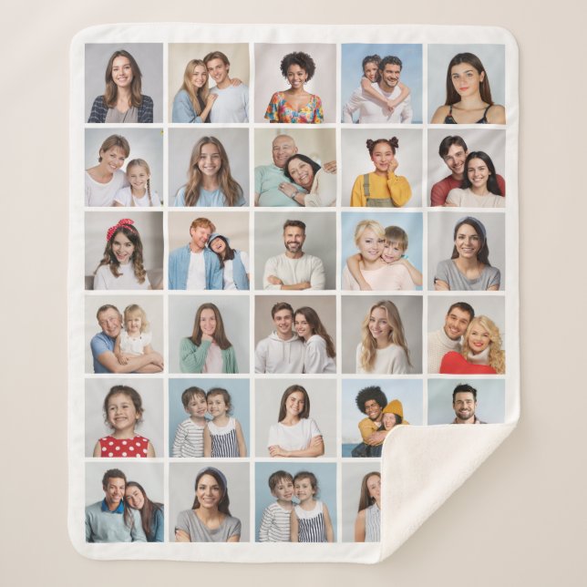 Manta Sherpa Crear su propio Collage de fotos de 30 (Anverso)