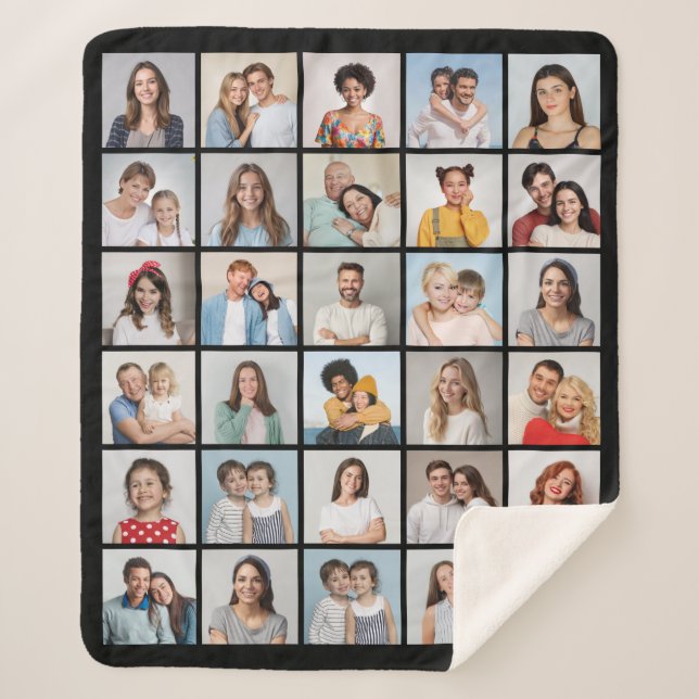 Manta Sherpa Crear su propio Collage de fotos de 30 (Anverso)