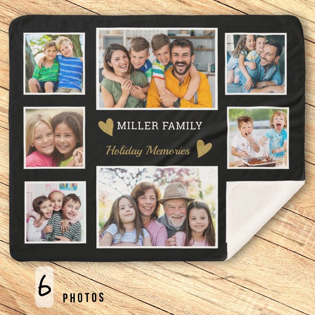 Manta Sherpa Crear su propio Collage de fotos de 8 familias neg (Subido por el creador)