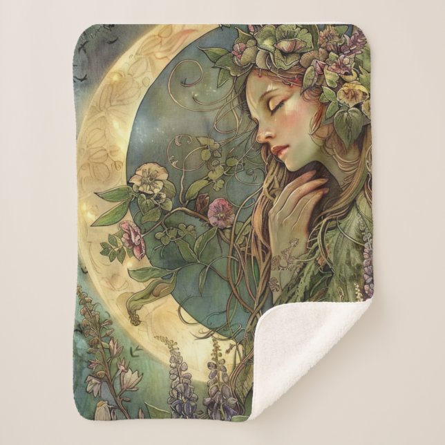 Manta Sherpa Crescent Moon Ostara (Anverso)