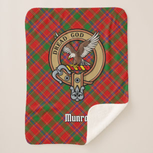 Manta Sherpa Crest de Clan Munro sobre Tartán