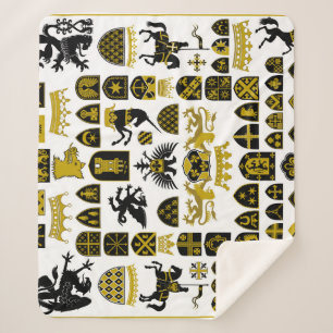 Manta Sherpa Crestas heráldicas, diseños simbólicos.