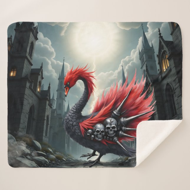 Manta Sherpa Crimson Cathedral Swan. (Anverso (horizontal))