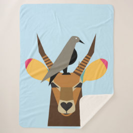 Manta Sherpa Crow en la cabeza de ciervo