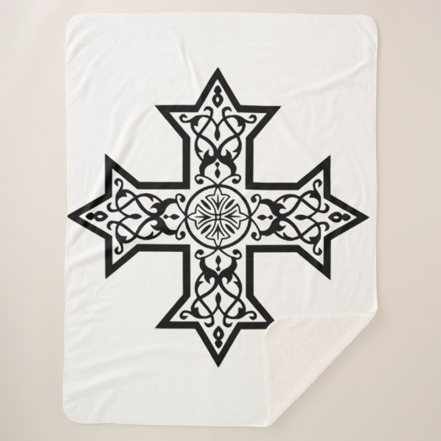Manta Sherpa Cruz copta (Anverso)