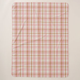 Manta Sherpa Cuadro escocés de gingham rosa buffalo picnic de v