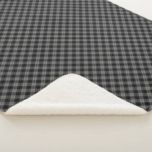Manta Sherpa Cuadro gris negro de tartán Douglas