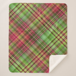 Manta Sherpa Cuadro rosa y verde de Bush Cardinal