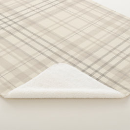 Manta Sherpa Cuadros beige neutros
