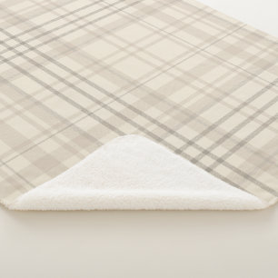 Manta Sherpa Cuadros beige neutros