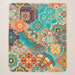 Manta Sherpa Cuadros de mosaico de mosaicos de colores sin foco