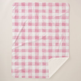 Manta Sherpa Cuadros de rayas verdes rosados blancos