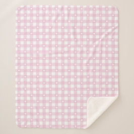 Manta Sherpa Cuadros Rosa Pastel