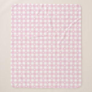 Manta Sherpa Cuadros Rosa Pastel