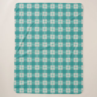 Manta Sherpa cuadros teal