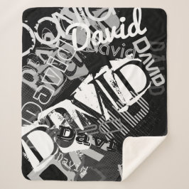 Manta Sherpa Cualquier Personalizable de nombre creativo en bla