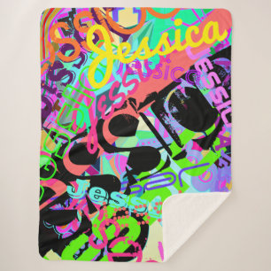 Manta Sherpa Cualquier Personalizable de nombre creativo negrit