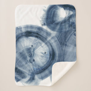 Manta Sherpa Cuasares - círculos azules manchados de tinta