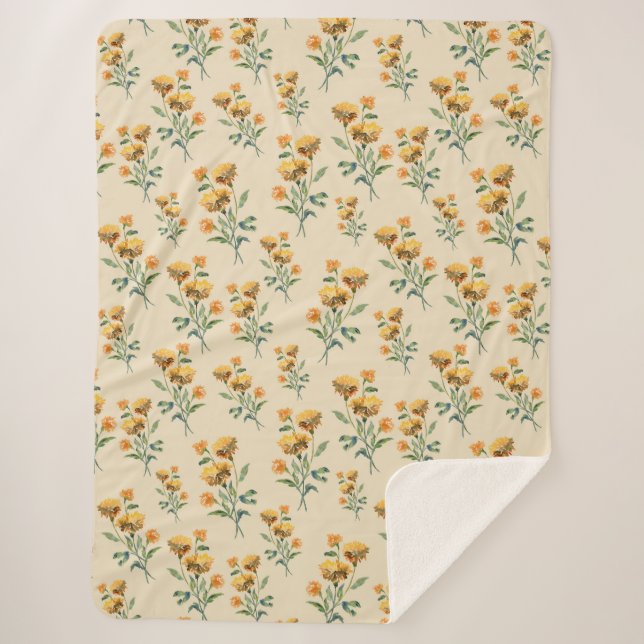 Manta Sherpa Cubierta Marigold Vertical Sherpa (Anverso)