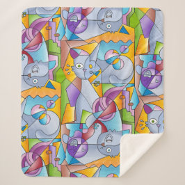 Manta Sherpa Cubist Cats - The Mininos