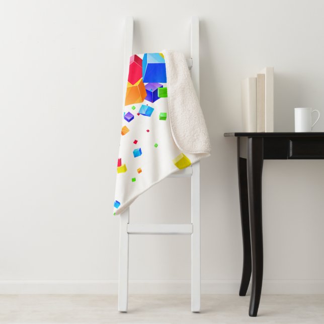 Manta Sherpa Cubos coloreados 1 (In situ)