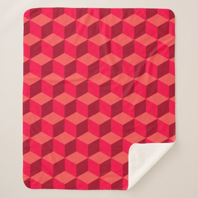 Manta Sherpa Cubos rojos (Anverso)