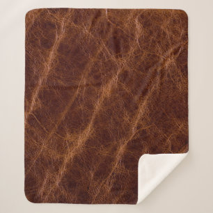Manta Sherpa Cuero de cuero marrón, textura, abstracto,acento
