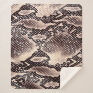 Manta Sherpa Cuero de serpiente: textura marrón sin costura
