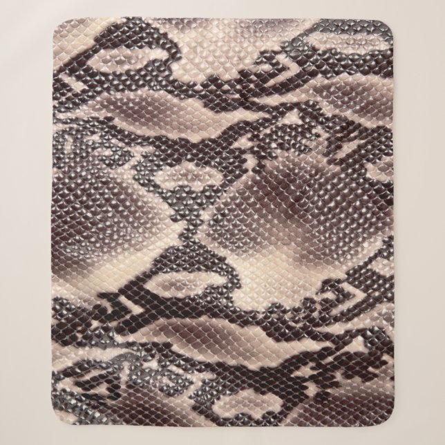 Manta Sherpa Cuero de serpiente: textura marrón sin costura (Anverso)