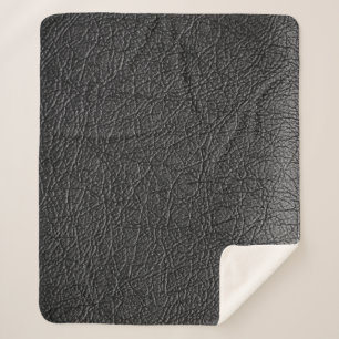 Manta Sherpa Cuero negro: textura de cierre sin costura.