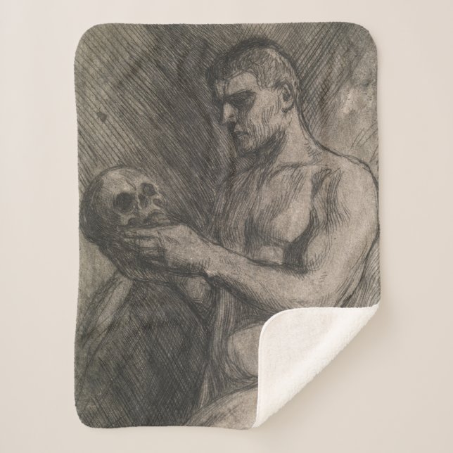 Manta Sherpa Cuerpo de un hombre sosteniendo un cráneo (por Alb (Anverso)