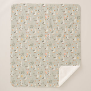 Manta Sherpa Cuidada acuarela Geese Sherpa Blanket