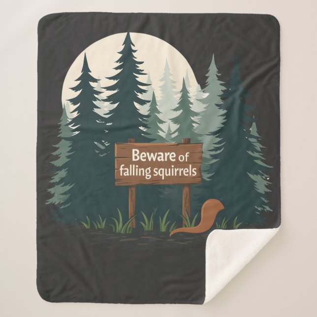 Manta Sherpa Cuidado con la camiseta de ardillas en caída (Anverso)