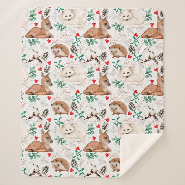 Manta Sherpa Cuidados grilleros de bosque Sherpa Blanket (Anverso)