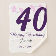 cumpleaños 40 agregar nombre fecha año pin floral 