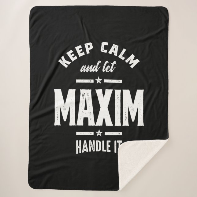 Manta Sherpa Cumpleaños de Maxim Personalizado (Anverso)