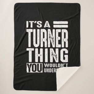 Manta Sherpa Cumpleaños del nombre personalizado de Turner