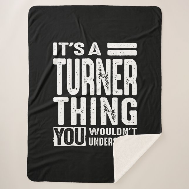 Manta Sherpa Cumpleaños del nombre personalizado de Turner (Anverso)