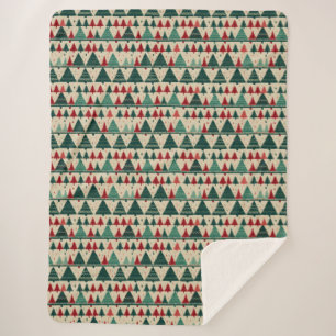 Manta Sherpa Cuñado de sudadera de árbol de Navidad Patrón trad