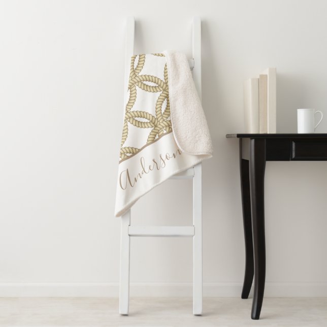 Manta Sherpa Cuotas de taúpa náuticas y nombre familiar (In situ)