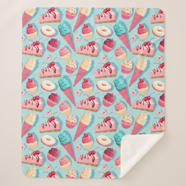 Manta Sherpa Cupcakes Sherpa Blanket (Anverso)