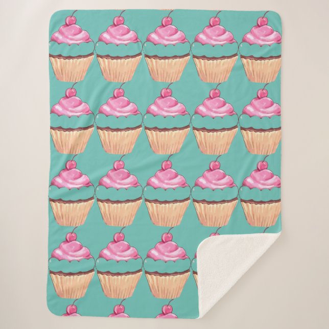 Manta Sherpa cupcakes Sherpa Blanket (Anverso)