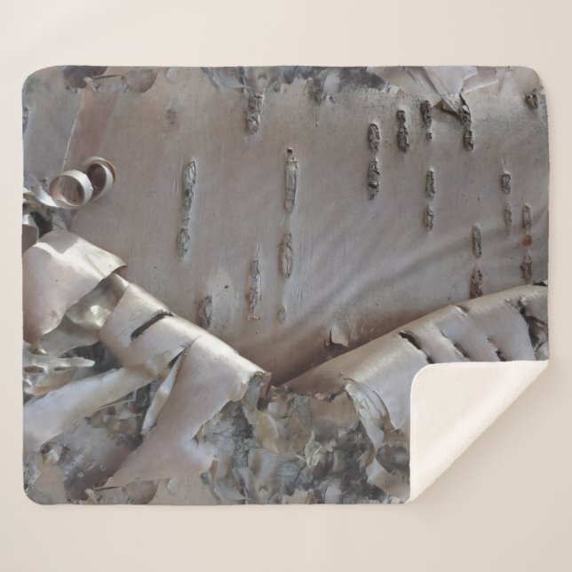 Manta Sherpa Curly Birch Bark Tree Rustic (Anverso (horizontal))