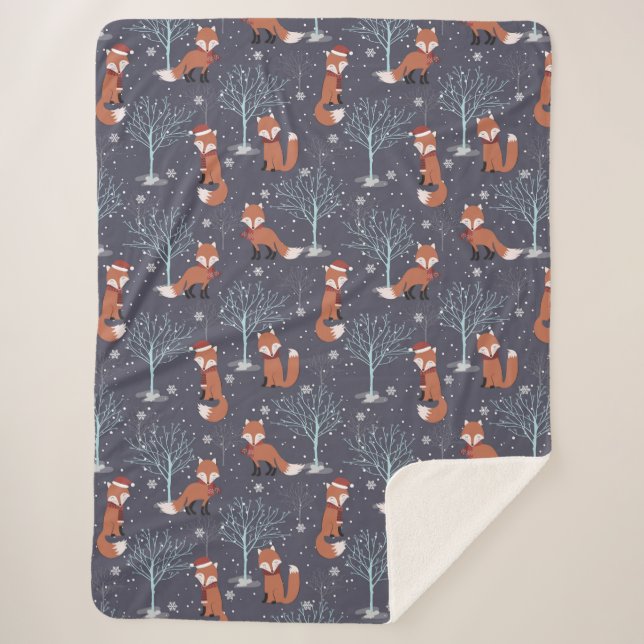 Manta Sherpa Curte Winter Fox (Anverso)