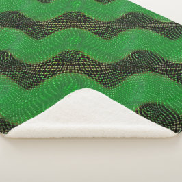 Manta Sherpa Curva verde y puntos claros sobre fondo oscuro