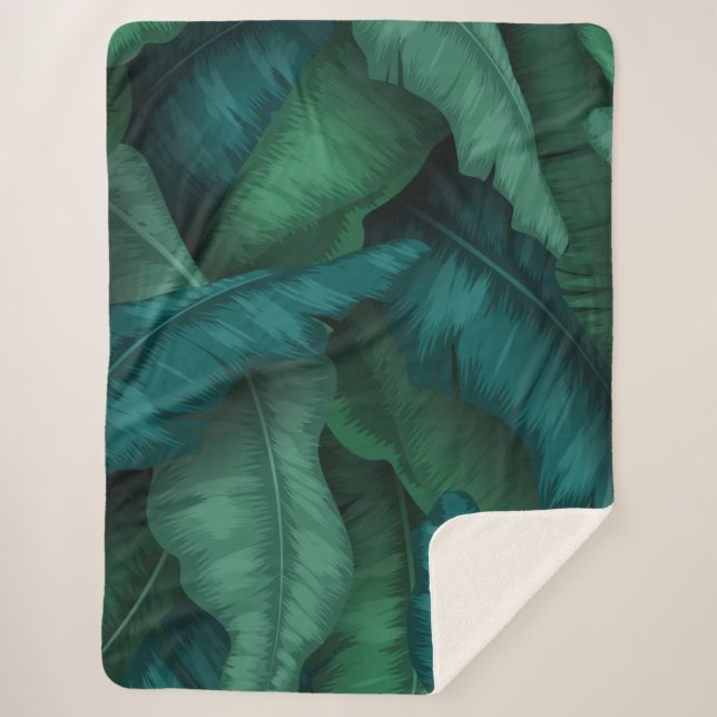 Manta Sherpa Cushion inspirado en el diseño forestal (Anverso)